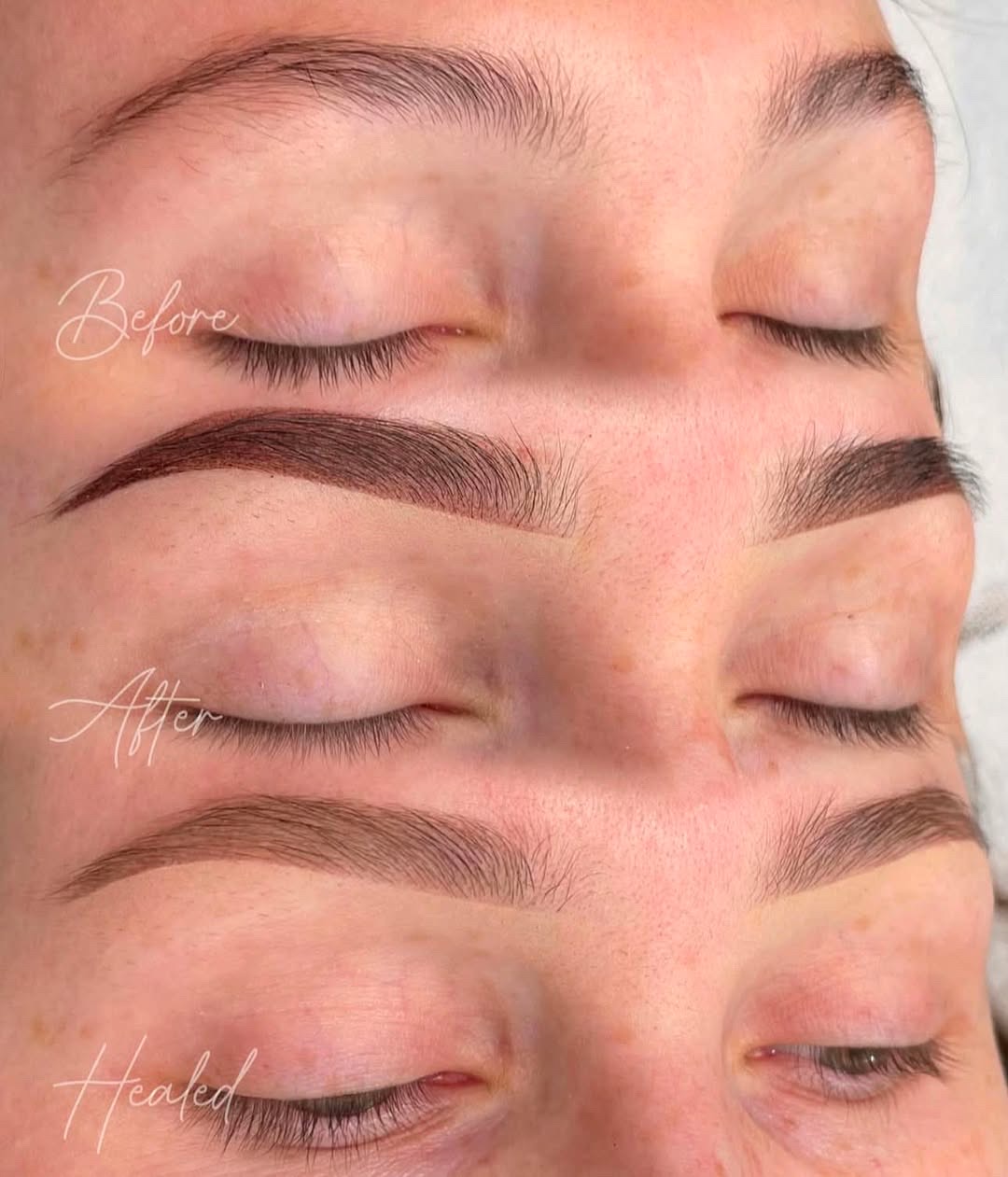Powder Brows cosmetic tattoo result by Lash & Brow Ink by Ash, Braybrook