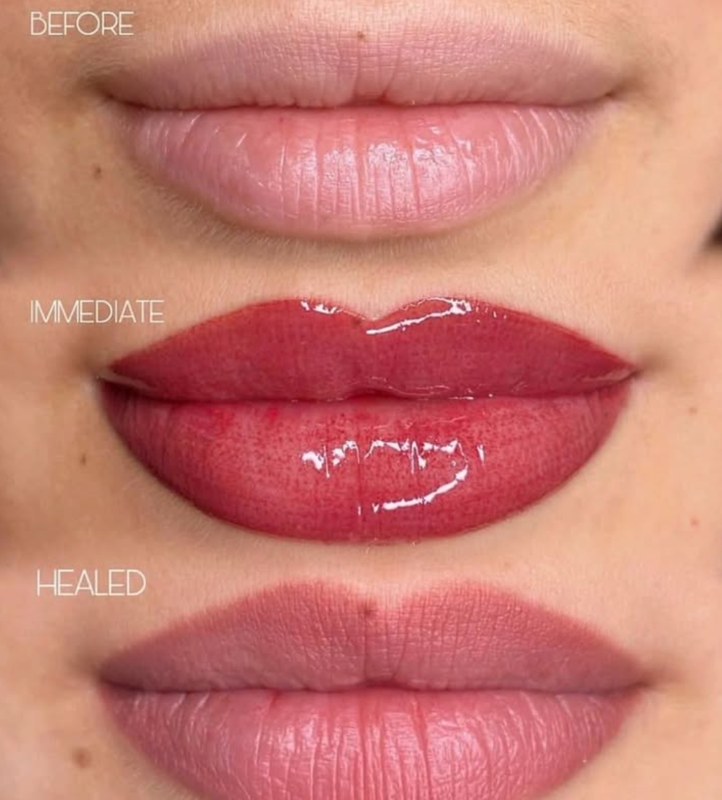 Lip Blush Tattoo cosmetic tattoo result by Lash & Brow Ink by Ash, Braybrook